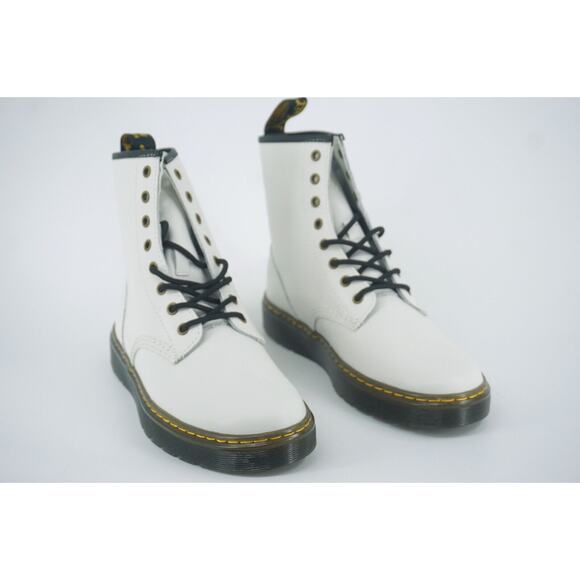 Doc Martens Zavala White 8 Eyelet Combat Ankle Boot size 10 US 42 EU Black - Picture 3 of 10